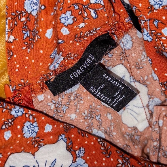 Forever 21 Orange Floral Spaghetti-Strap Jumpsuit - Picture 8 of 8